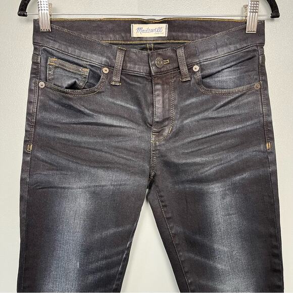 Madewell Skinny Skinny Crop Denim Jeans Dark Wash Whiskered size 27 - Picture 3 of 13